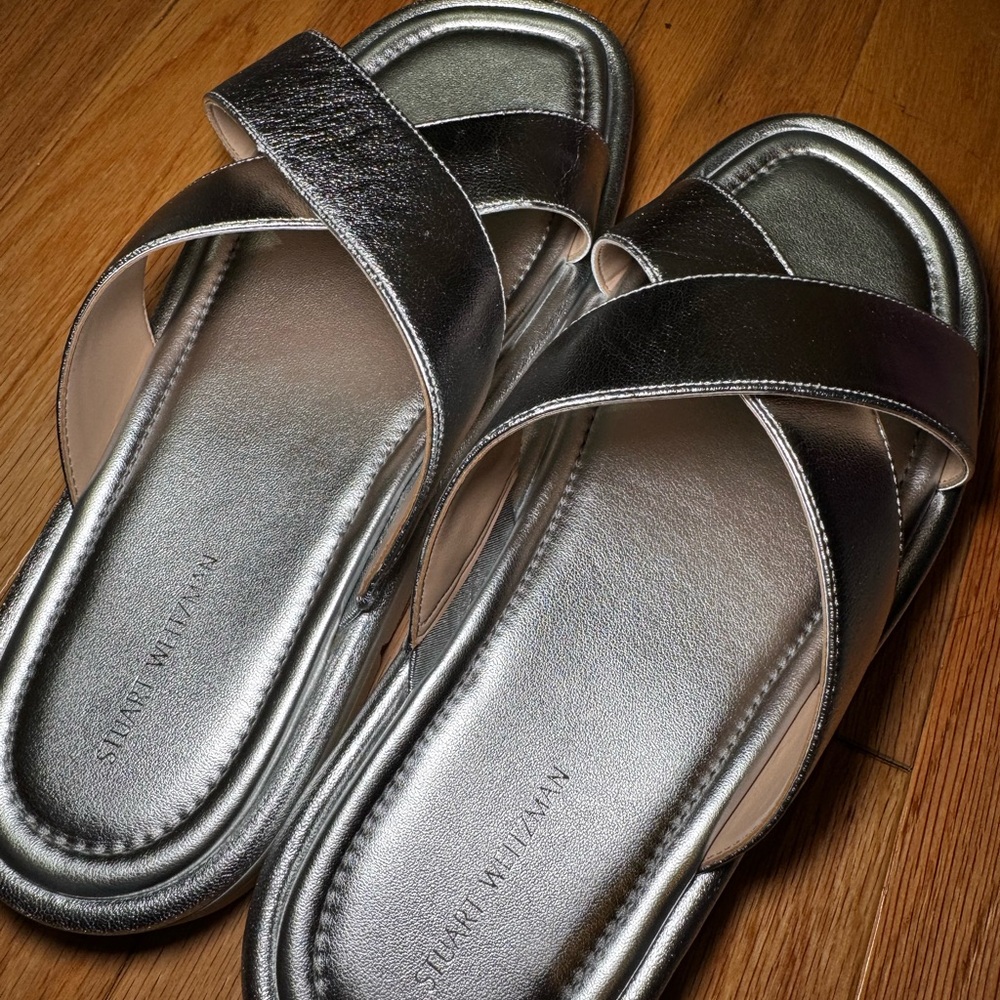Brand new! Stuart Weitzman Silver Women's Sandals